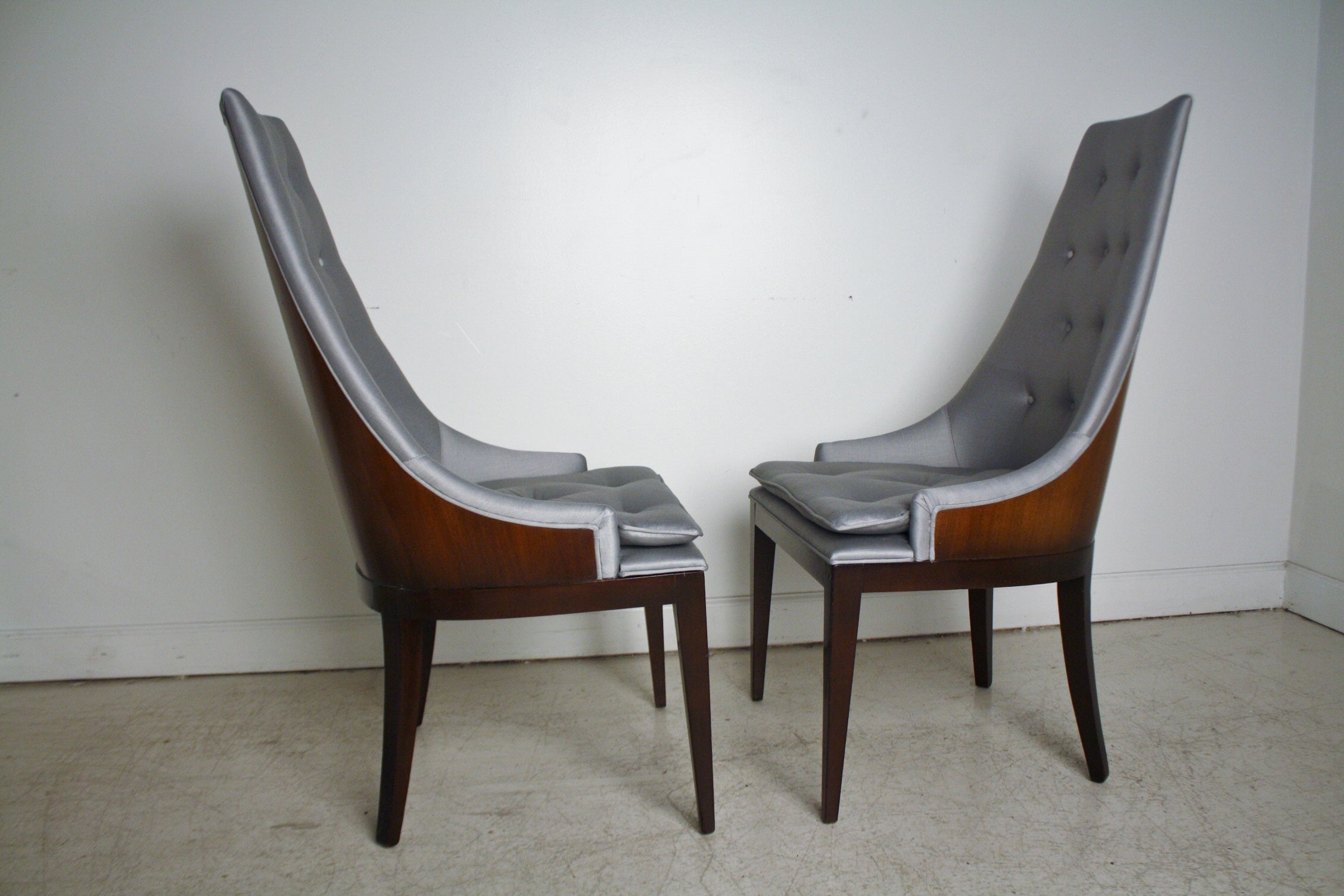 Pair of Drexel High Back Barrel Chairs