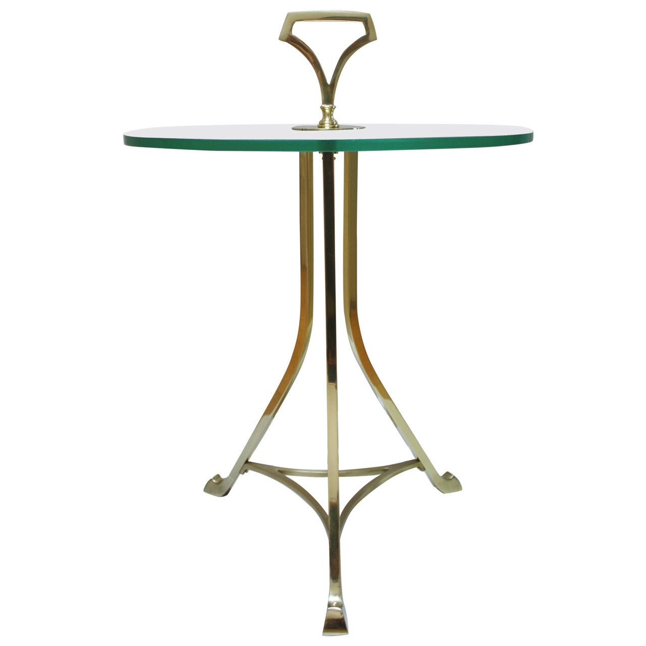 Solid Brass and Glass Side Table