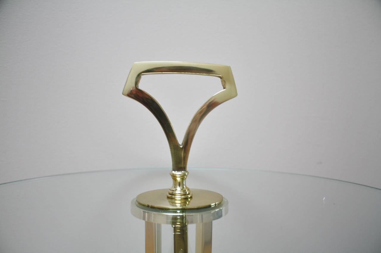 20th Century Solid Brass and Glass Side Table