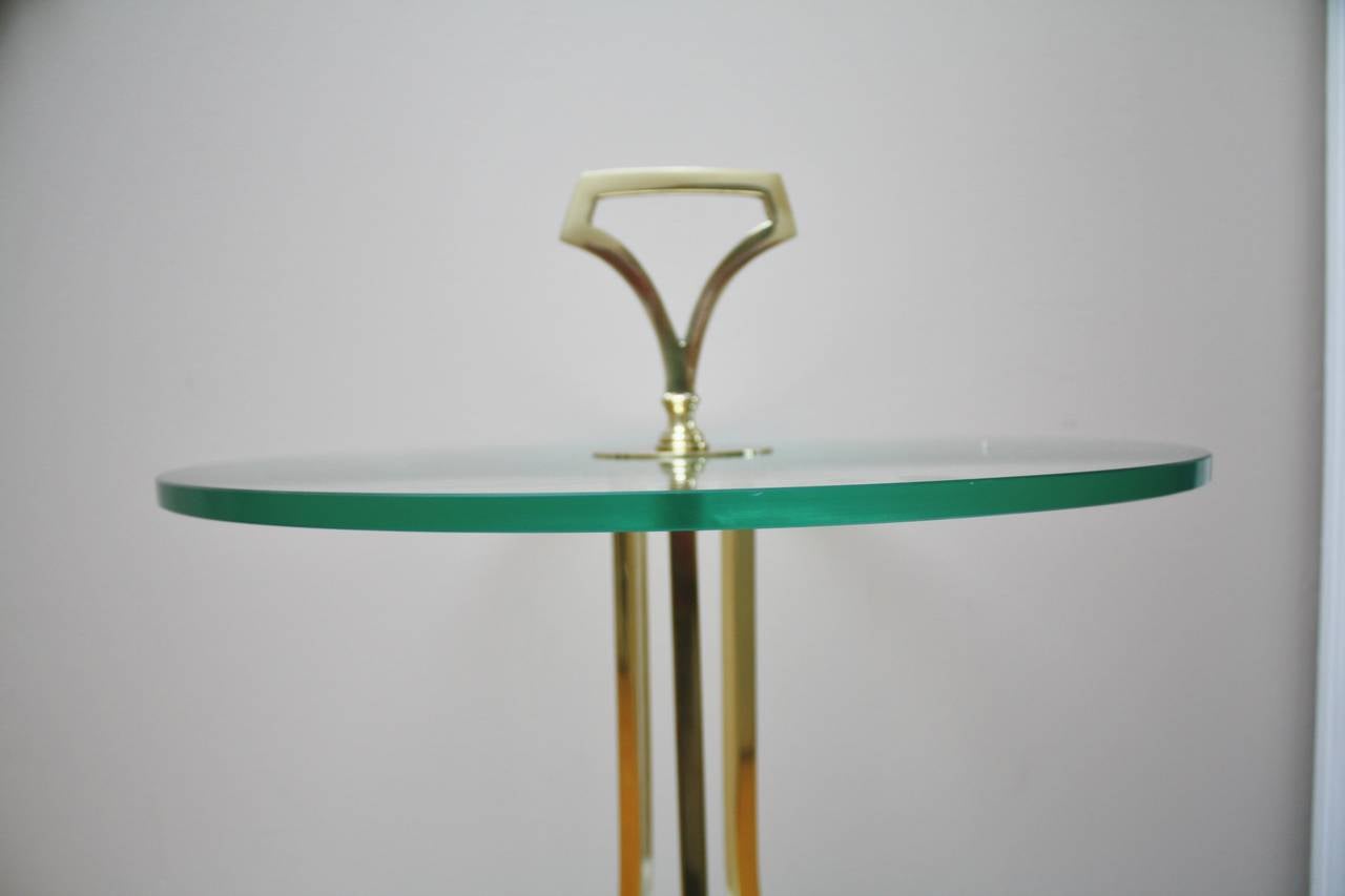 Solid Brass and Glass Side Table 1