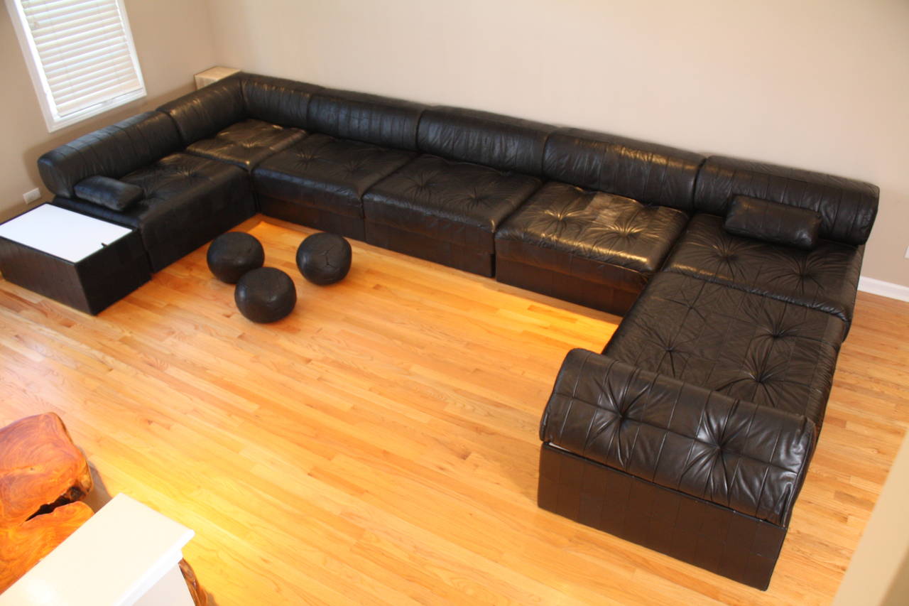 Mid-Century Modern De Sede DS88 Leather Modular Sofa