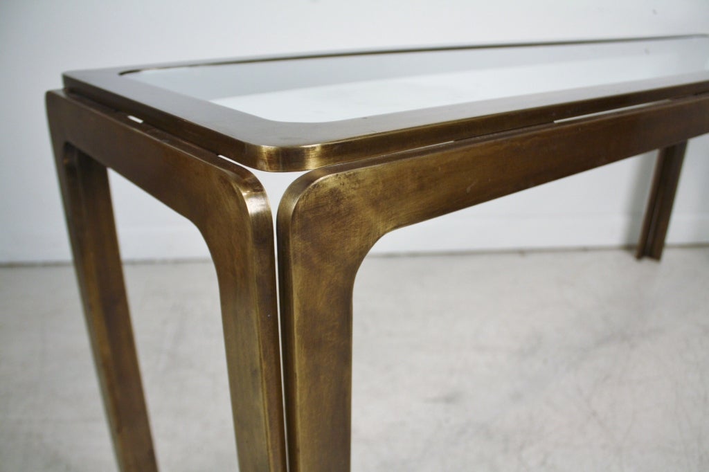 Mastercraft Bronze Sofa Table Console In Excellent Condition In Chicago, IL