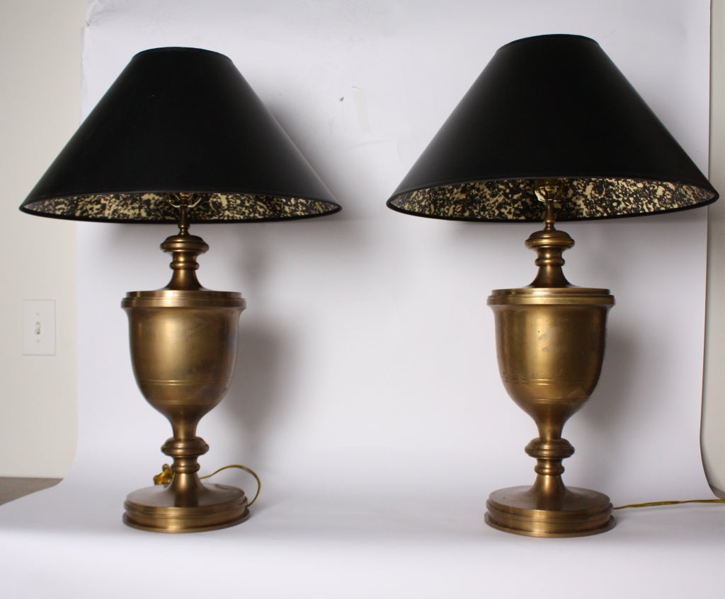 Brass Pair Of Chapman Urn Lamps