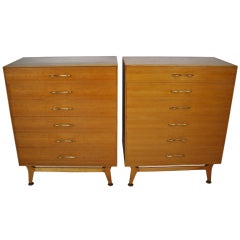 Pair of Tall Mid Century Rway Chest of Drawers