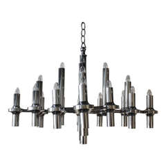 Modernist Twenty-Light Chrome Chandelier 1