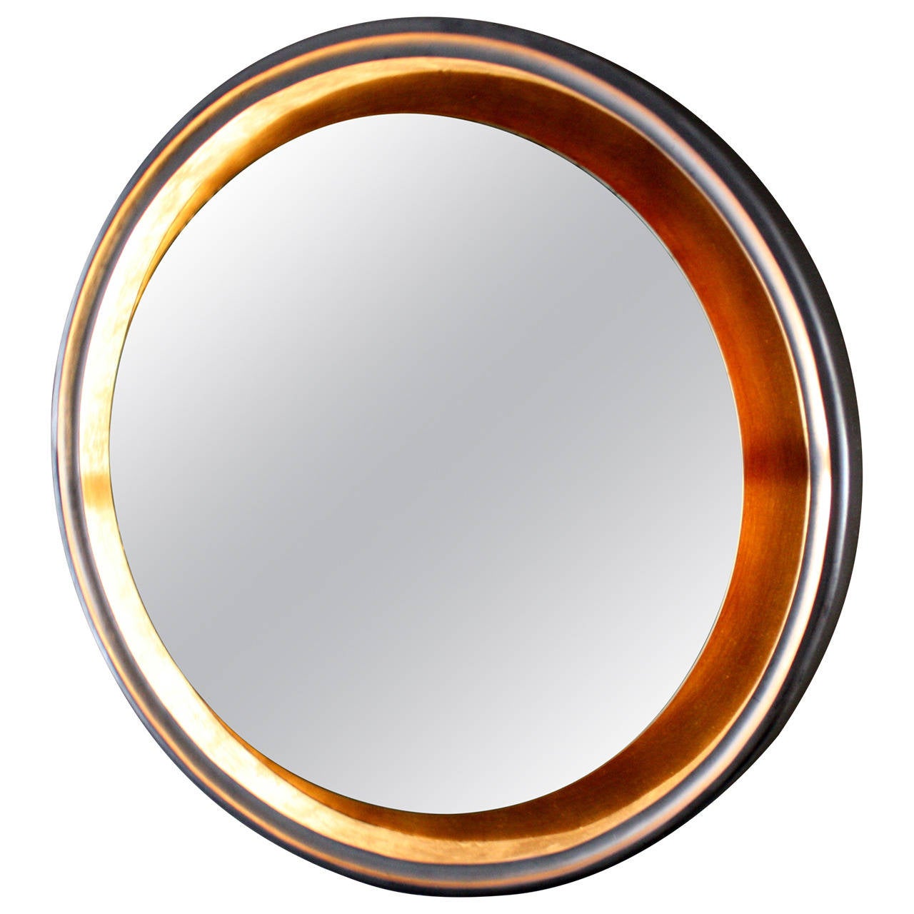 Art Deco Backlit Silver or Gold Leaf Mirror For Sale at 1stdibs