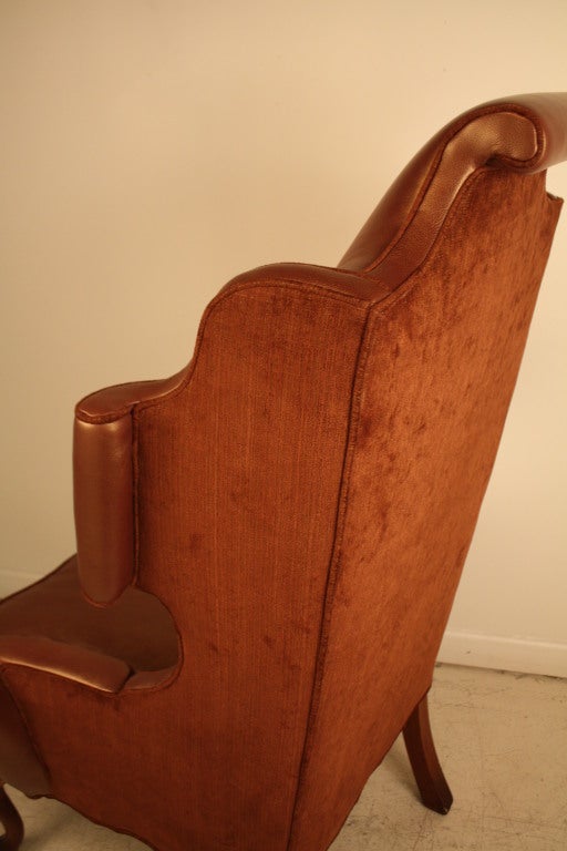 George II Style Reupholstered Wing Back Chair 1
