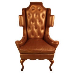 George II Style Reupholstered Wing Back Chair