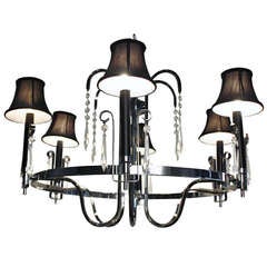 Vintage Chrome and Prism Chandelier 11