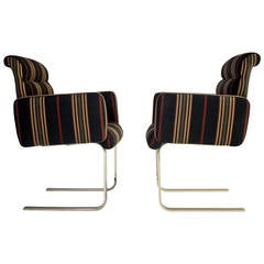 Pace Collection Cantilevered Brass Armchairs 9
