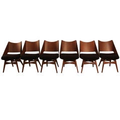 Set of Six Mid Century Modern Bentwood Dining Chairs