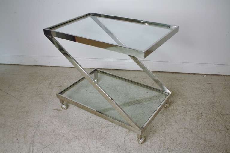 Late 20th Century Z Frame Chrome Bar Cart
