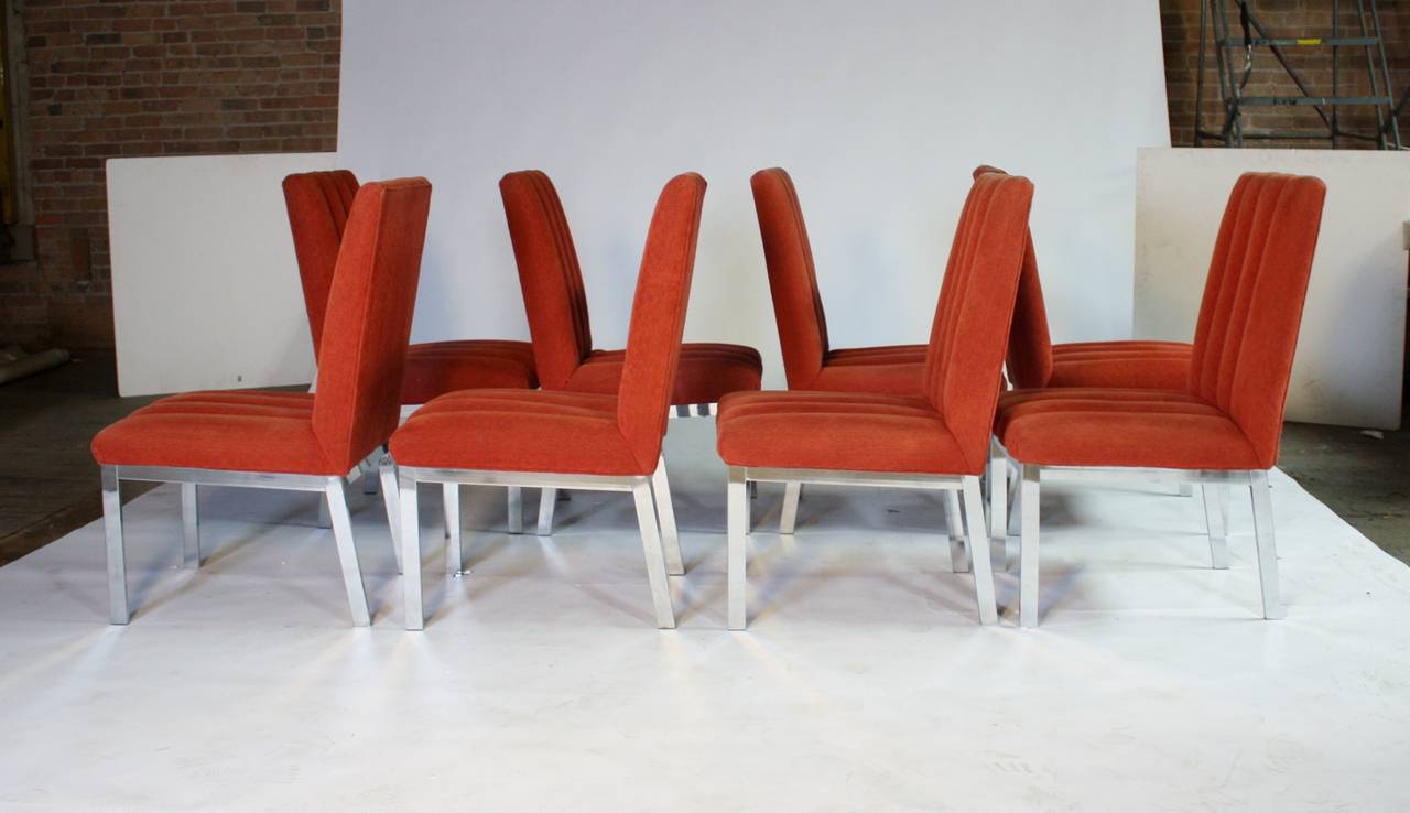 Polished  Set of Eight Milo Baughman DIA Dining Chairs