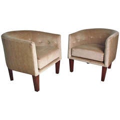 Pair of Kip Stewart Directional Barrel Chairs