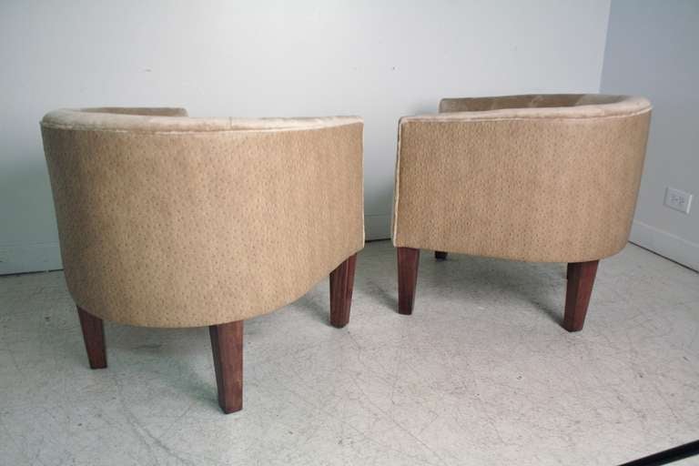 Pair of Kip Stewart Directional Barrel Chairs 1