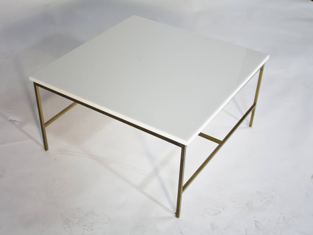 Paul McCobb Brass and Vitrolite Cocktail Table 1