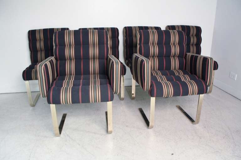 Pace Dining Chairs in Brass - Set of Six In Excellent Condition In Chicago, IL