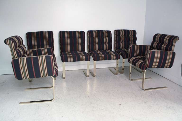 Modern Pace Dining Chairs in Brass - Set of Six