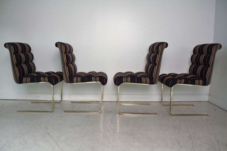 Steel Pace Dining Chairs in Brass - Set of Six