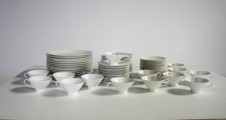 Mid-Century Modern china set designed by Raymond Loewy for Rosenthal, Germany in the 