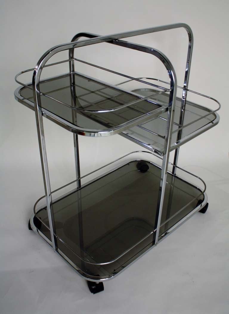Art Deco Chrome Bar Cart 1
