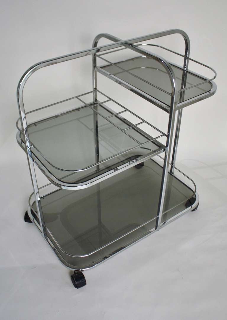 Art Deco Chrome Bar Cart 2