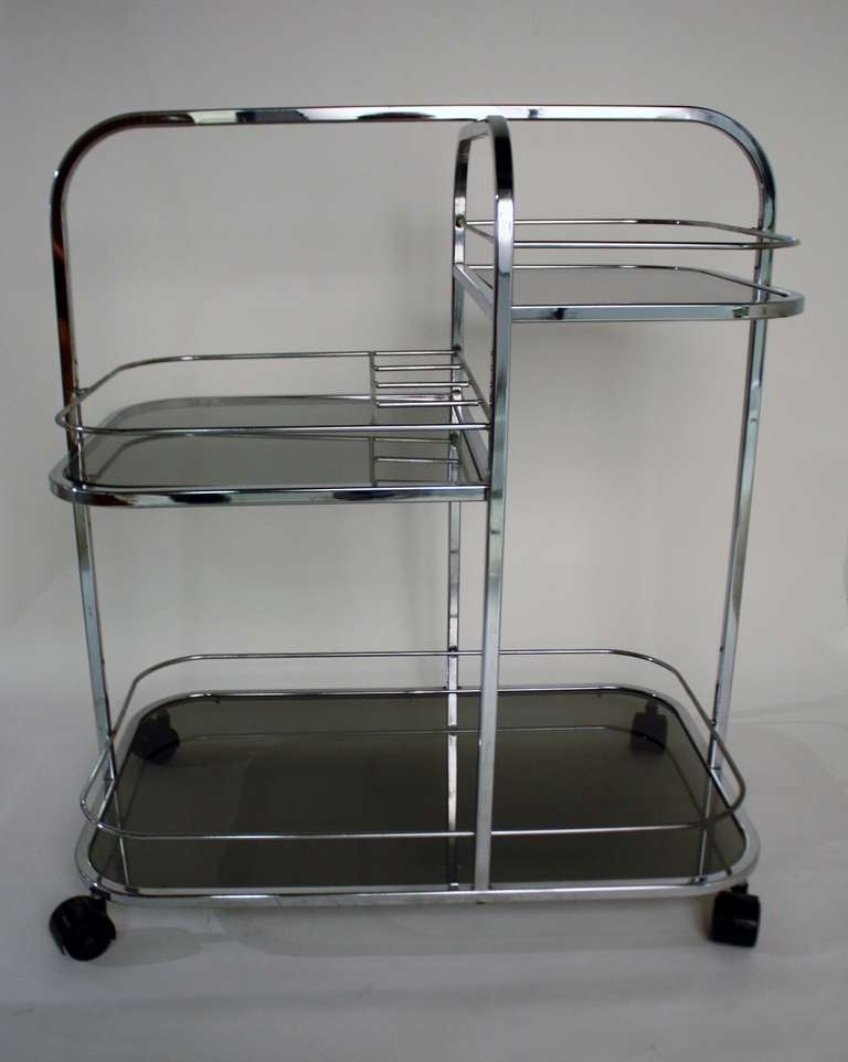 Art Deco Chrome Bar Cart 3