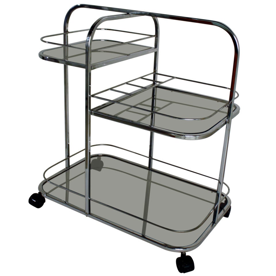 Art Deco Chrome Bar Cart