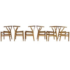 Vintage Wishbone or "Y" Dining Chairs by Hans Wegner for Carl Hansen & Son