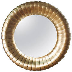 Large Round Gold Gilt Mantel Mirror