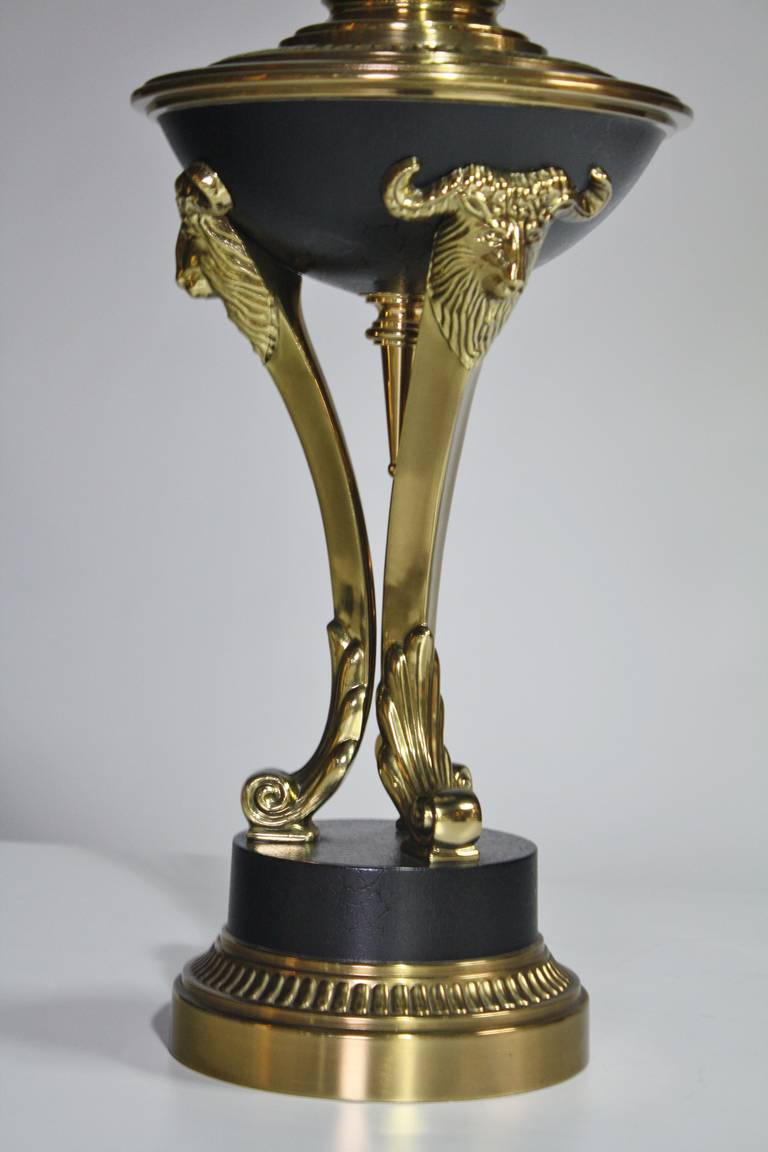 20th Century Rembrandt Brass Ram Lamp