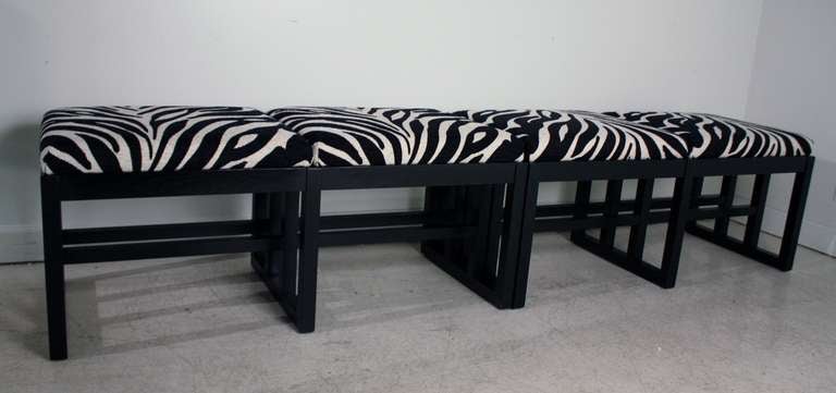 Zebra Print Bauhaus Style Benches At 1stdibs