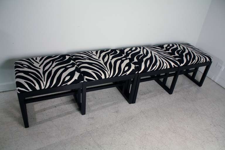Zebra Print Bauhaus Style Benches at 1stDibs