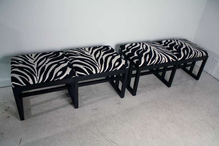 Zebra Print Bauhaus Style Benches At 1stdibs