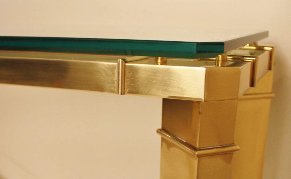 Glass Italian Brass Console