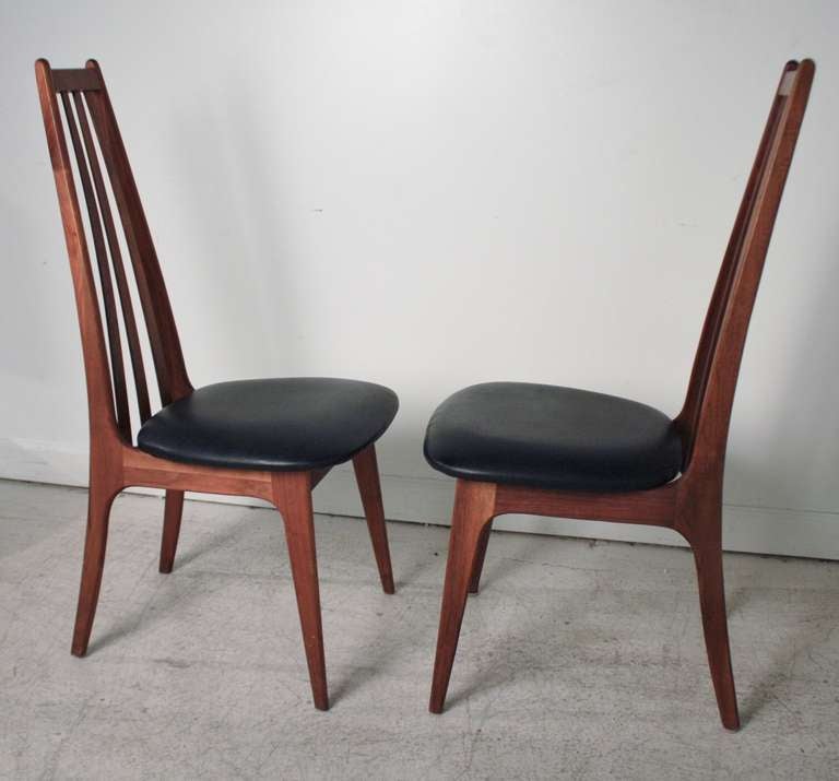 Pair of High Back Danish Modern Chairs 1