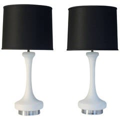 Laurel White Satin Glass Lamps 11