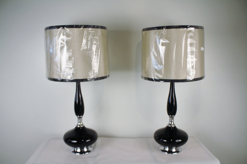 American Black and chrome Genie Bottle Lamps