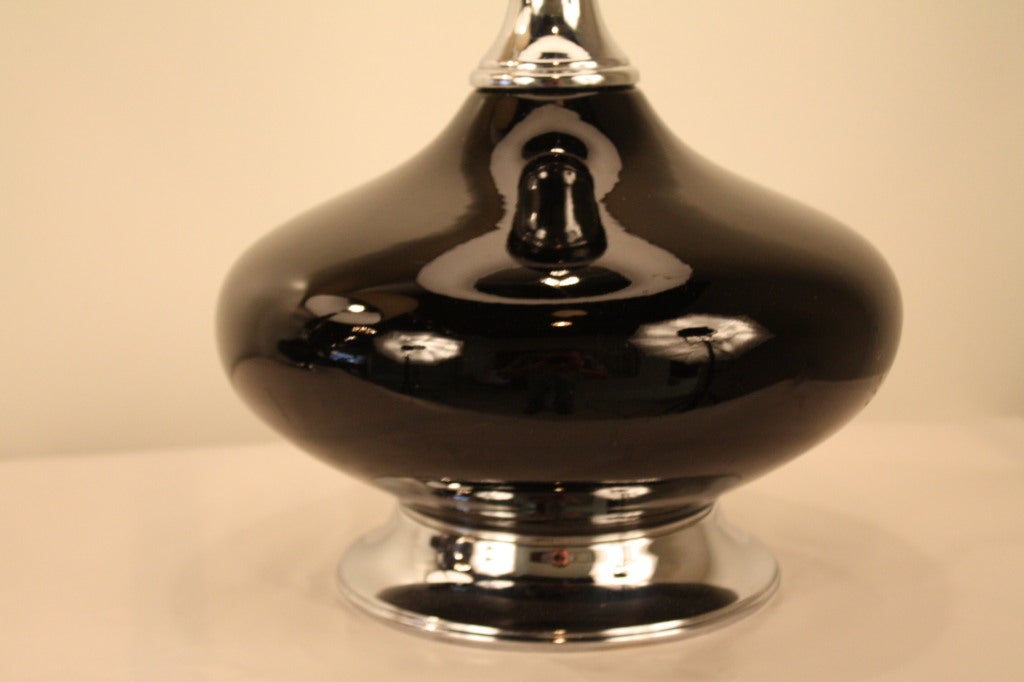 Black and chrome Genie Bottle Lamps 1