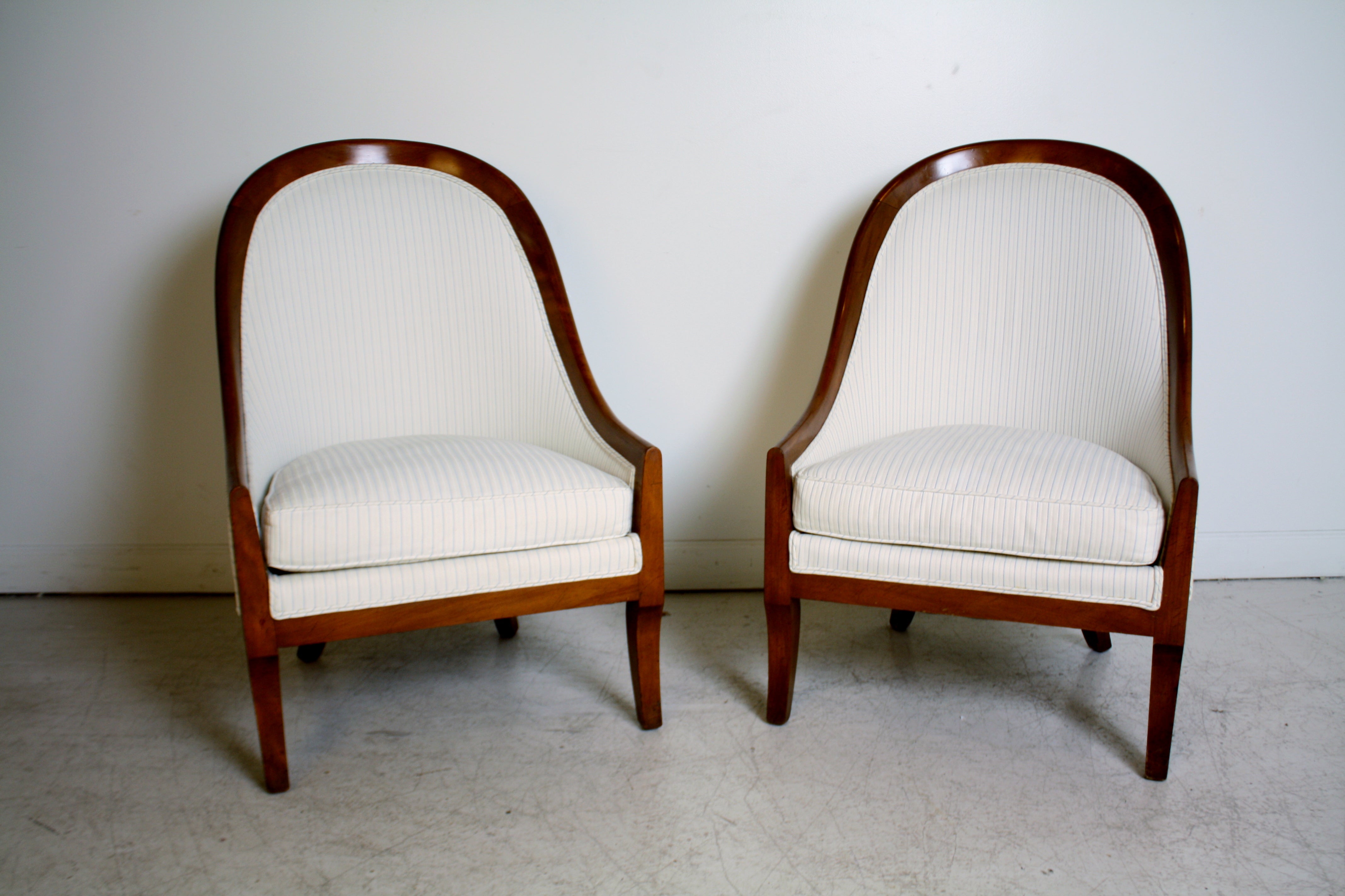 Pair of Spoon Back Barrel Chairs