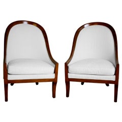 Pair of Spoon Back Barrel Chairs