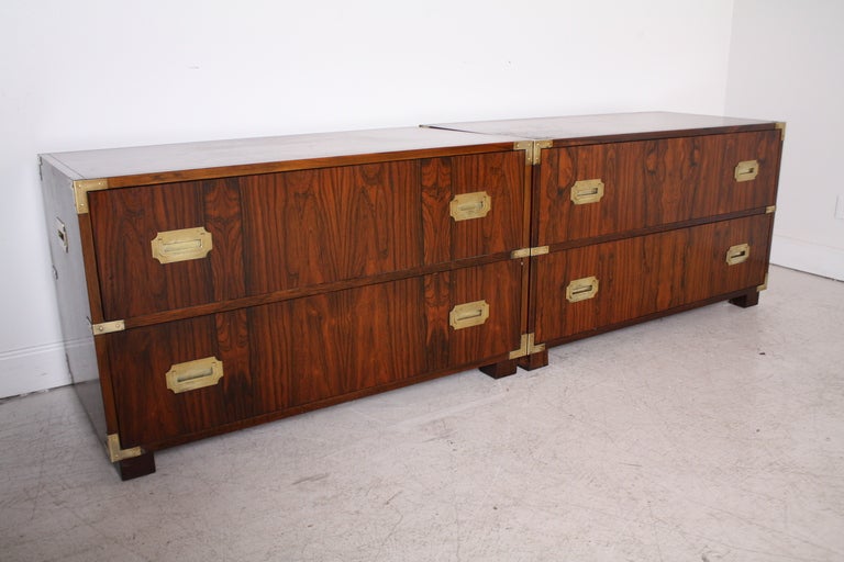 American Pair of Baker Rosewood Campaign Chests