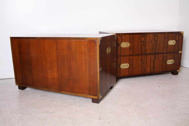 Pair of Baker Rosewood Campaign Chests 1
