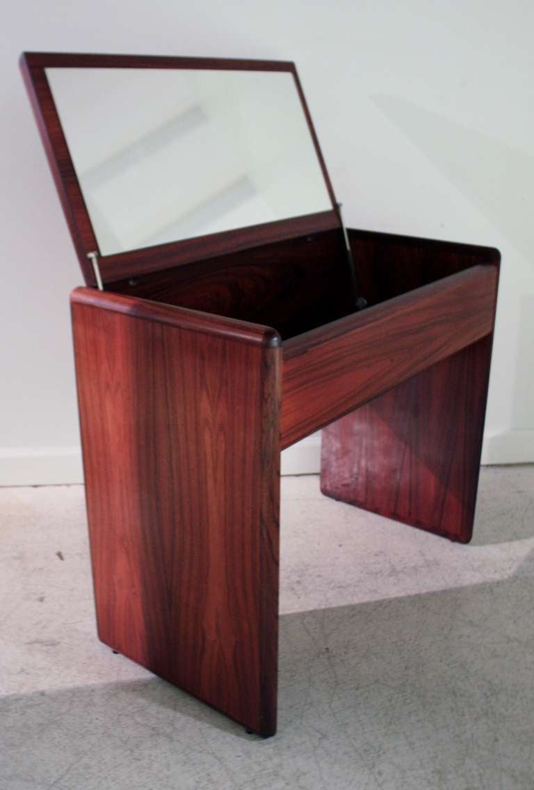 Danish Modern Rosewood Vanity and Bench at 1stdibs Danish Modern Rosewood Vanity and Bench at 1stdibs