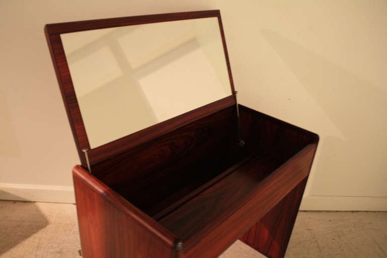 Late 20th Century Danish Modern Rosewood Vanity and Bench