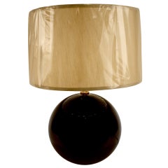 1970s Black Globe Table Lamp