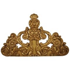 Hollywood Regency Antiqued Gold Headboard