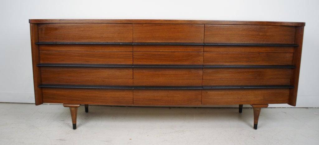 American Mid Century Modern 9- Drawer Dresser