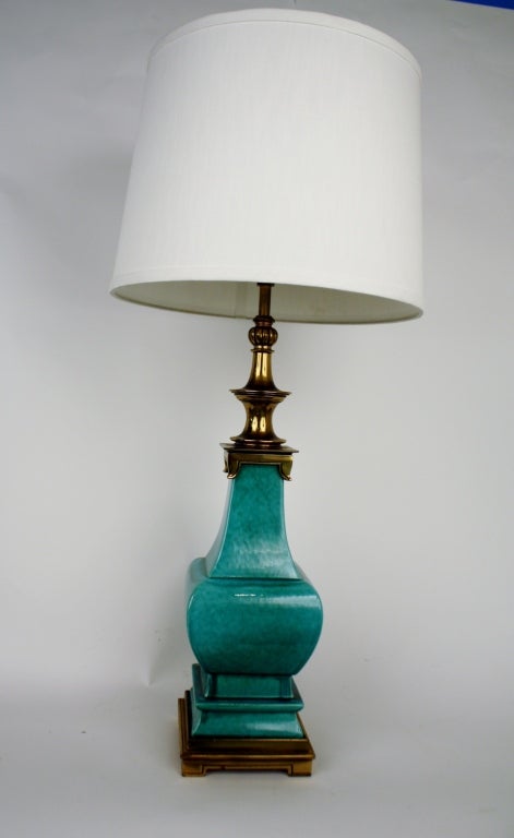 American Asian Style Turquoise Stiffel Lamp