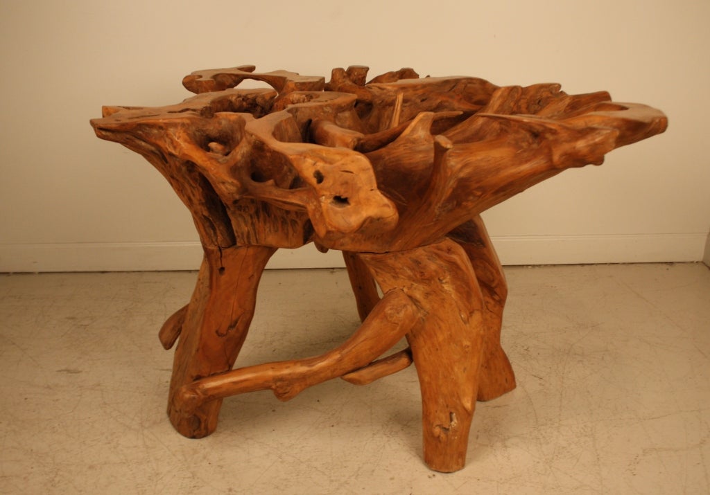 20th Century Cypress Root Pedastel Table